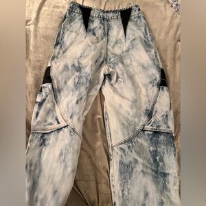 CELINE acid wash with leather cargo boyfriend jeans size 26